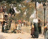 Paris Canvas Paintings - Paris Street Scene
